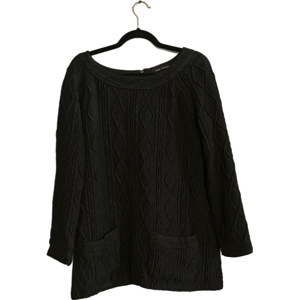 Pink Tartan Black raised print tunic size large